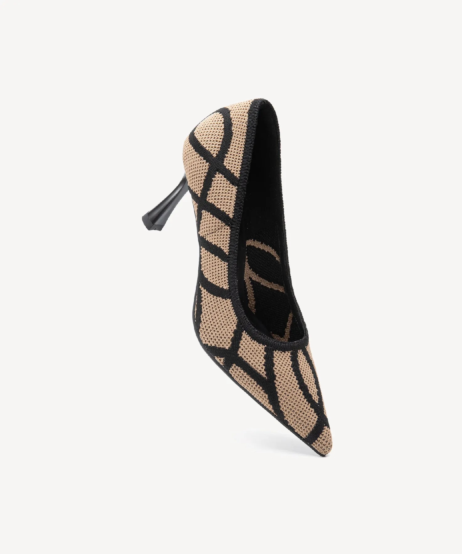 Modern Mosaic Heeled Pumps Apricot