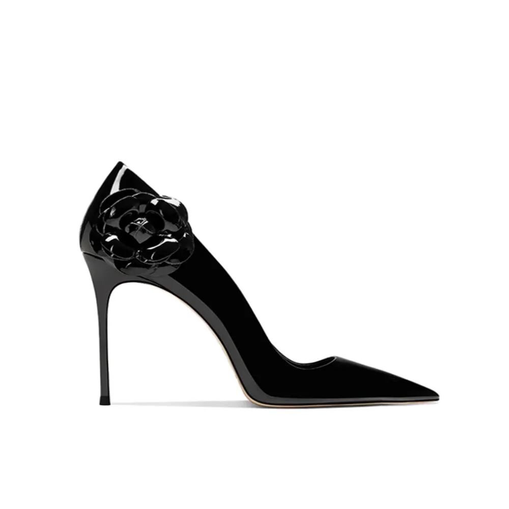 MUCHE Flower Embellished Mid Heel Pumps - 6cm