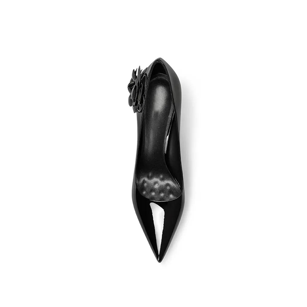 MUCHE Flower Embellished Mid Heel Pumps - 8cm