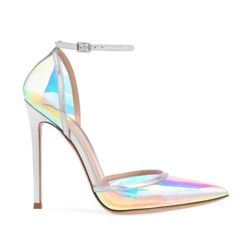 Party PVC Point Toe Buckle High Heels