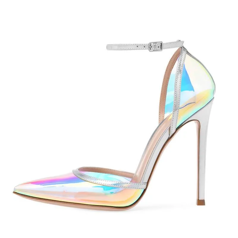 Party PVC Point Toe Buckle High Heels