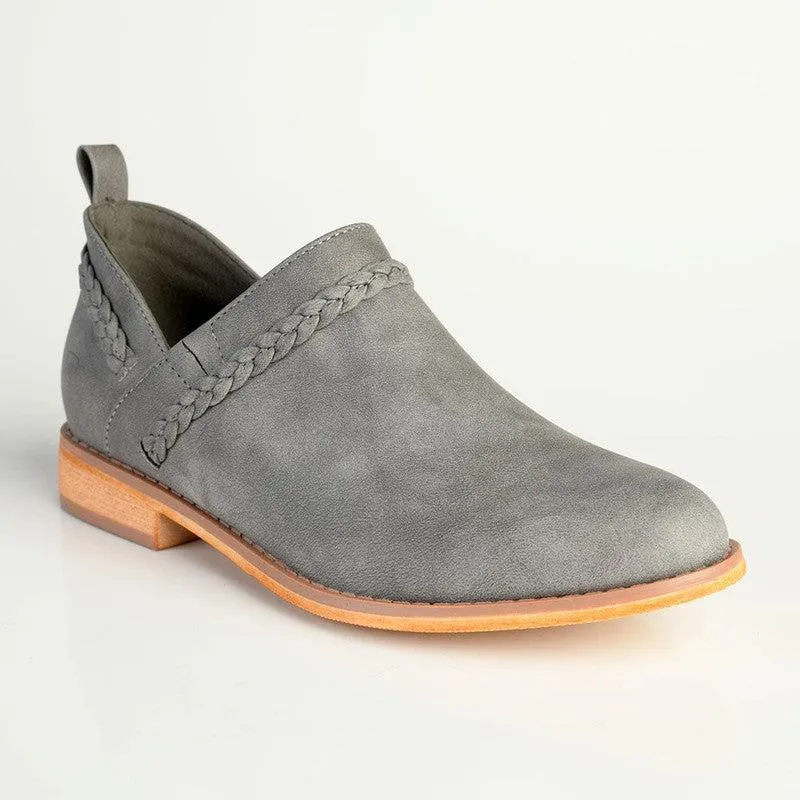 Pierre Cardin Slip On Boot With Plaited Detail - Grey