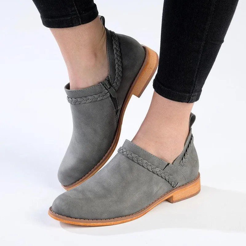 Pierre Cardin Slip On Boot With Plaited Detail - Grey