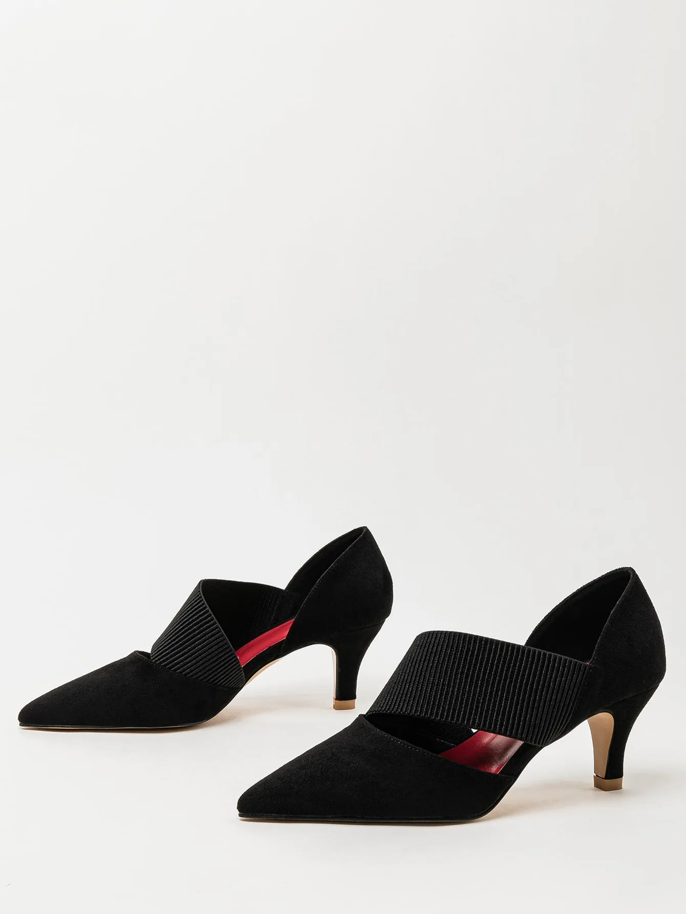 Point Toe Mid Heeled Court Pumps
