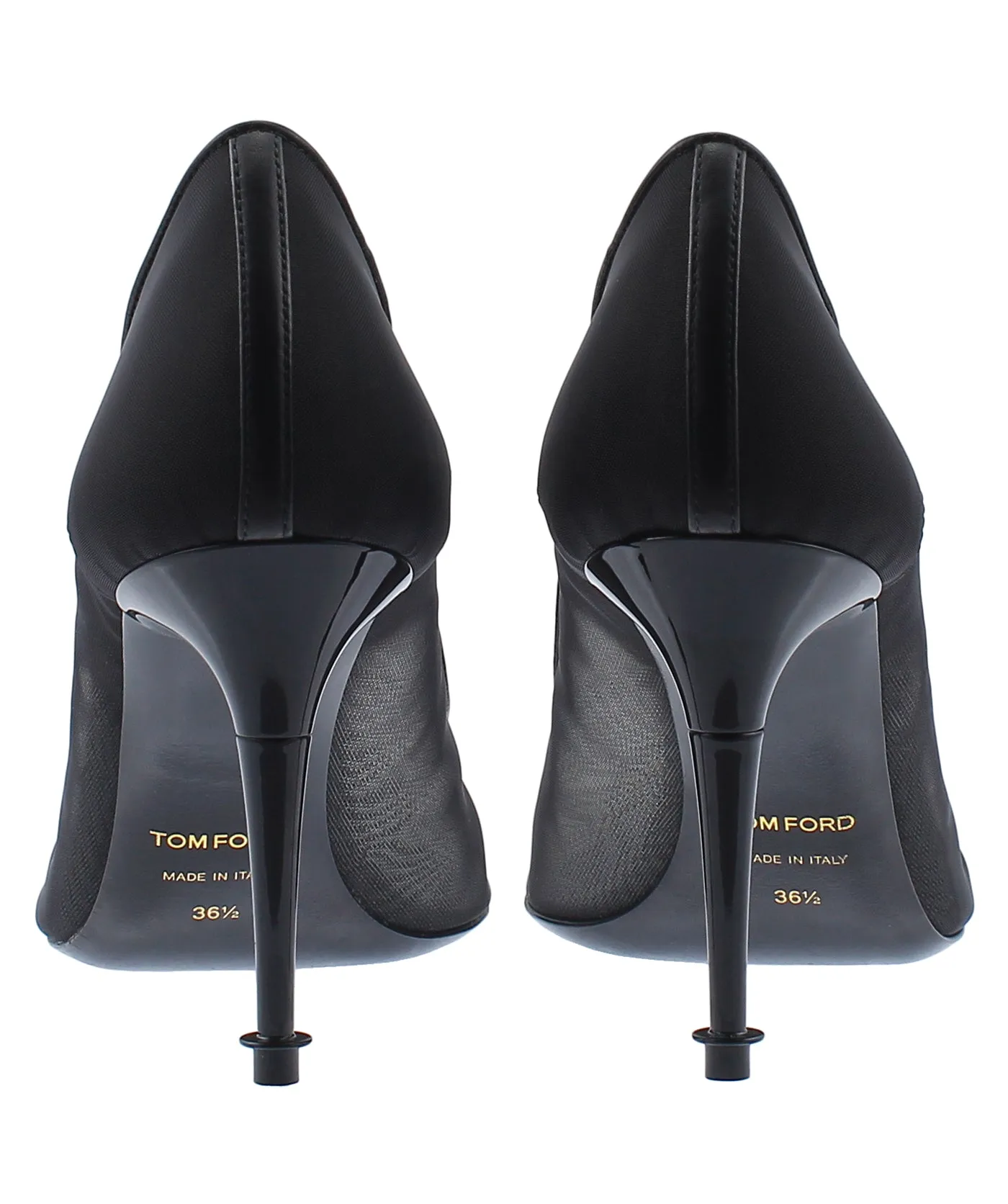 Pointed Mesh Leather Pumps