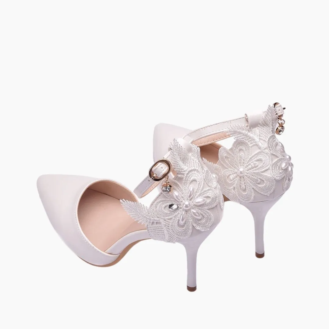 Pointed Toe, Buckle Strap Wedding Heels