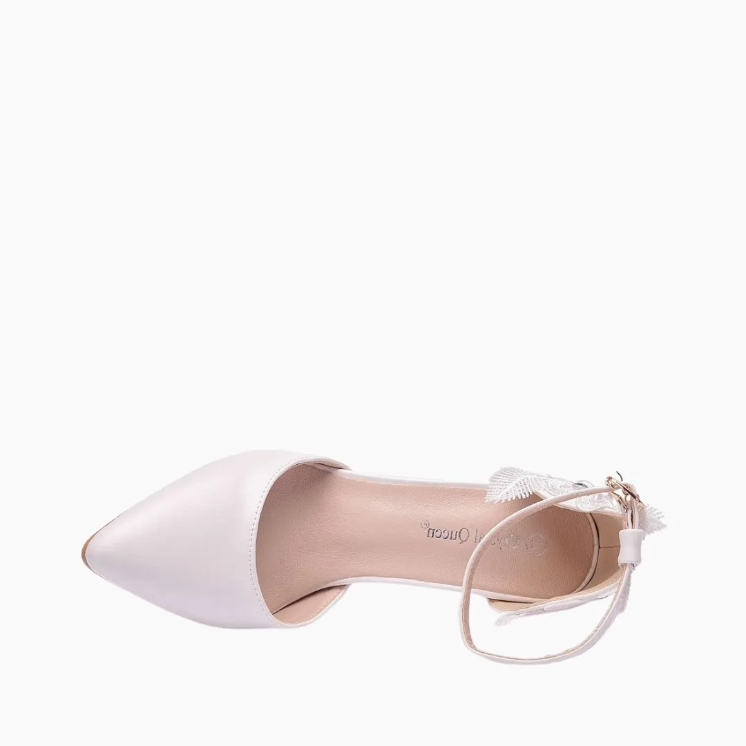 Pointed Toe, Buckle Strap Wedding Heels