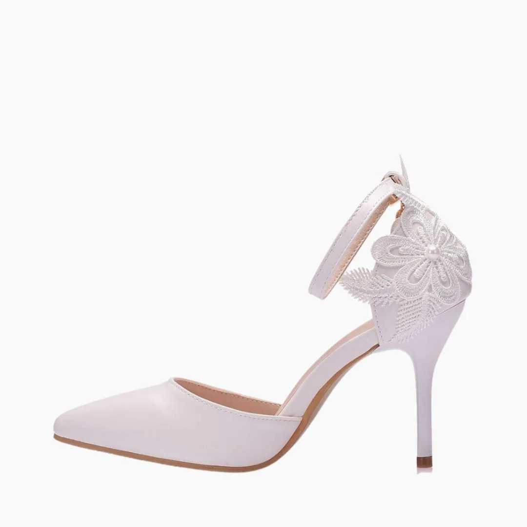 Pointed Toe, Buckle Strap Wedding Heels
