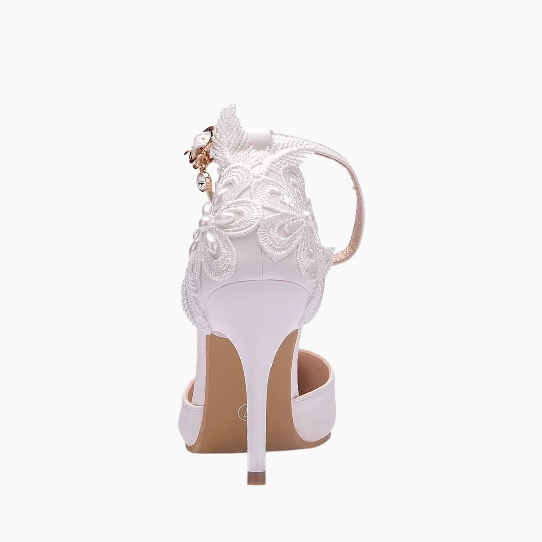 Pointed Toe, Buckle Strap Wedding Heels