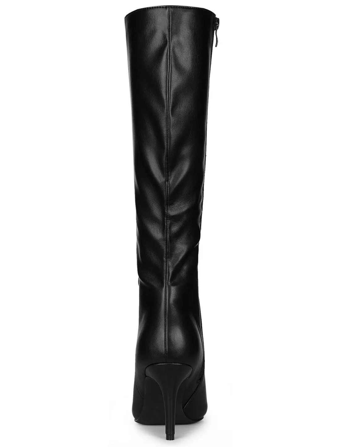 Pointed Toe Stiletto High Heel Zipper Knee High Boots