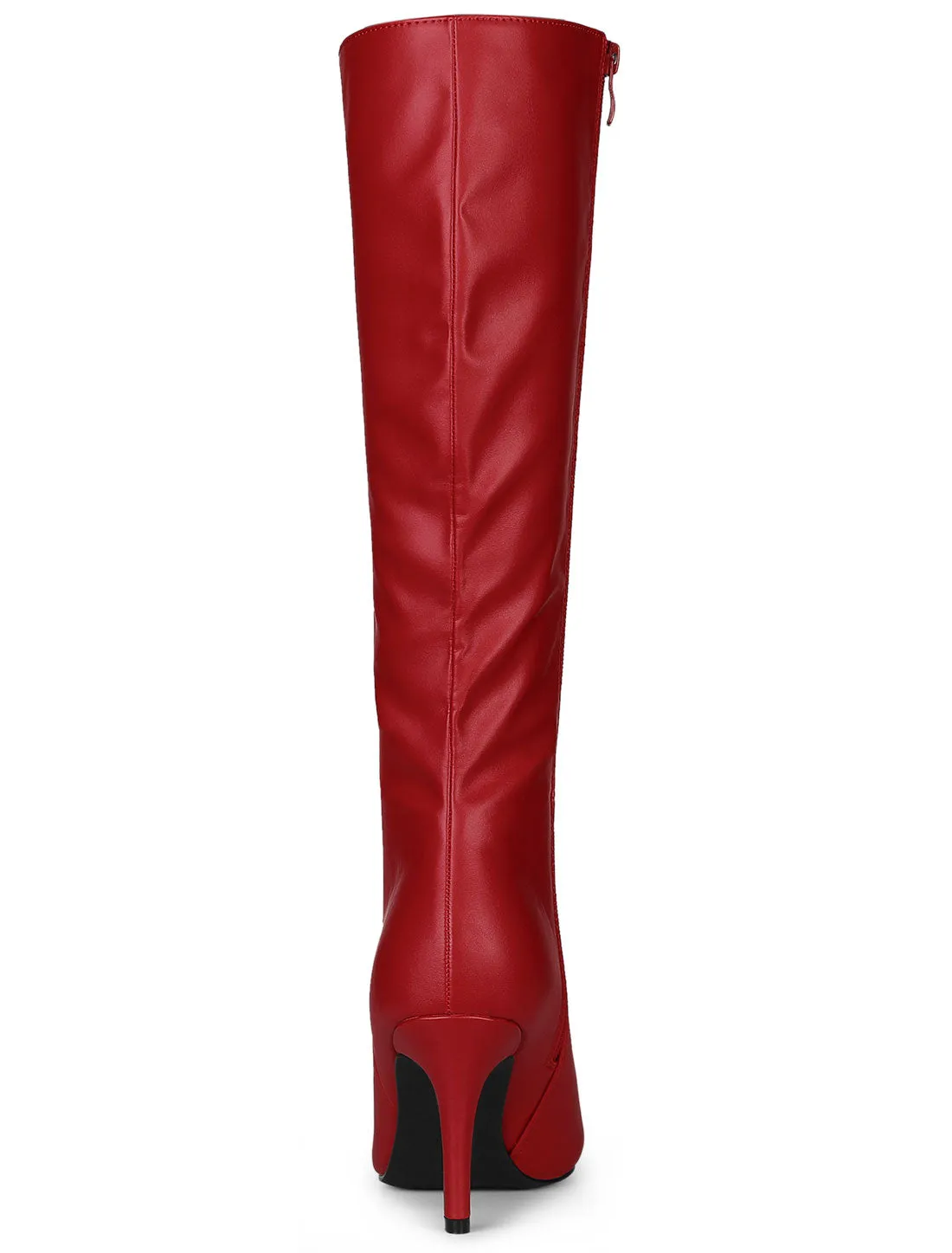 Pointed Toe Stiletto High Heel Zipper Knee High Boots