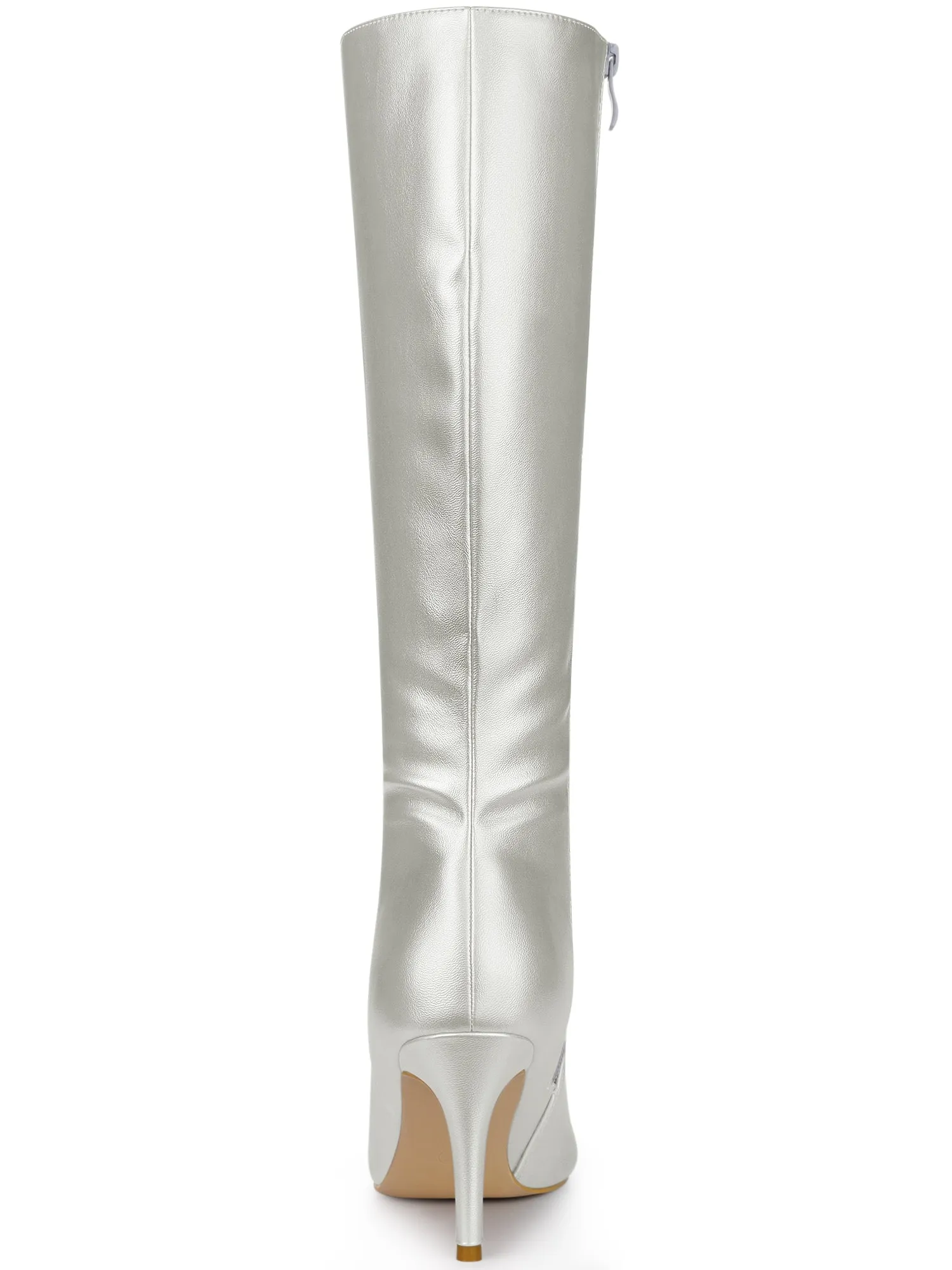 Pointed Toe Stiletto High Heel Zipper Knee High Boots