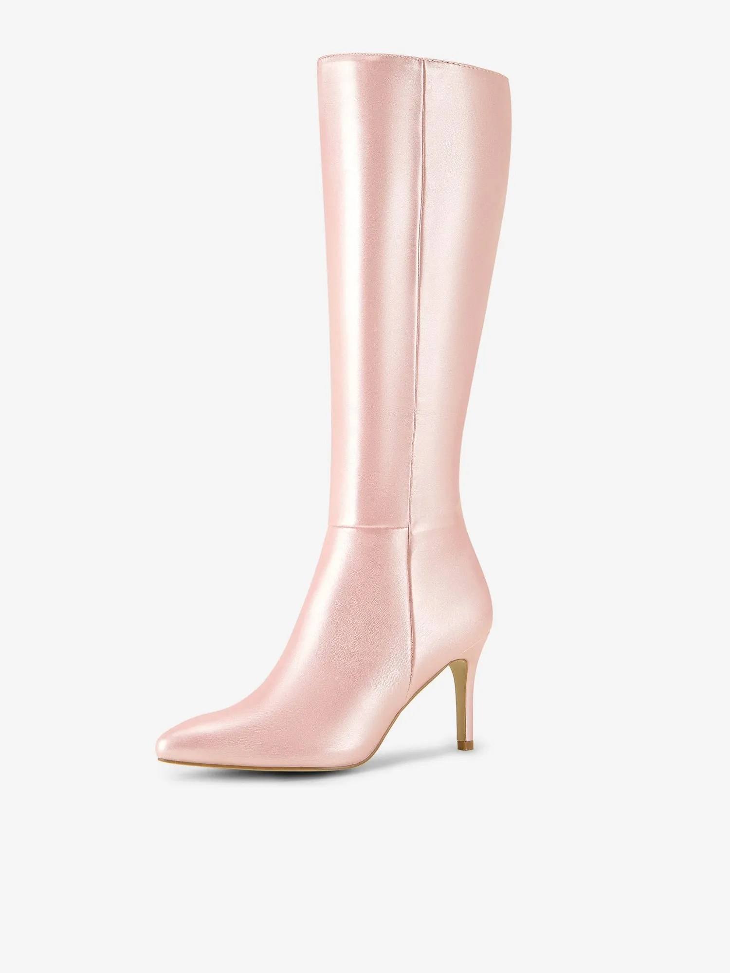 Pointed Toe Stiletto High Heel Zipper Knee High Boots