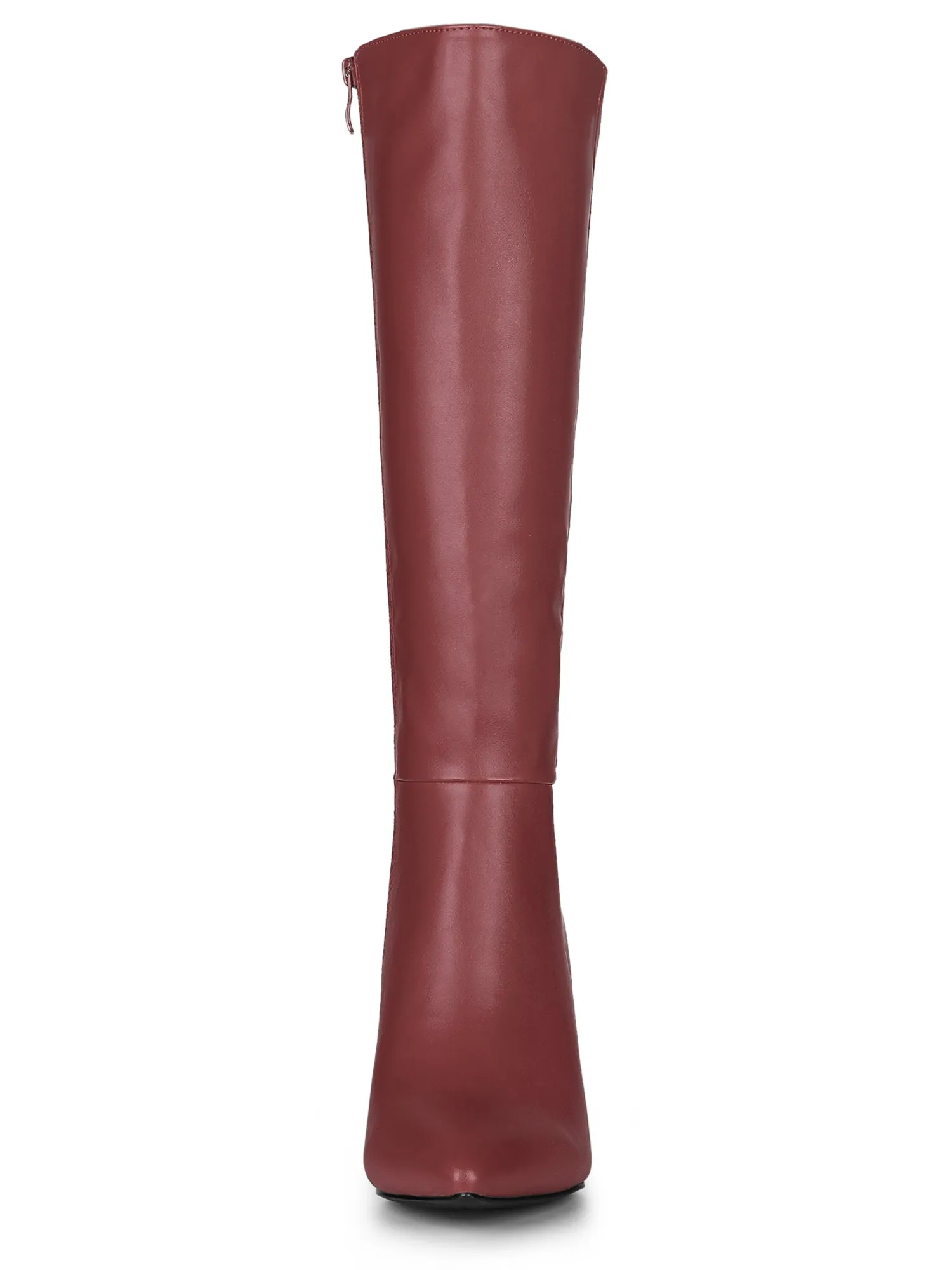 Pointed Toe Stiletto High Heel Zipper Knee High Boots