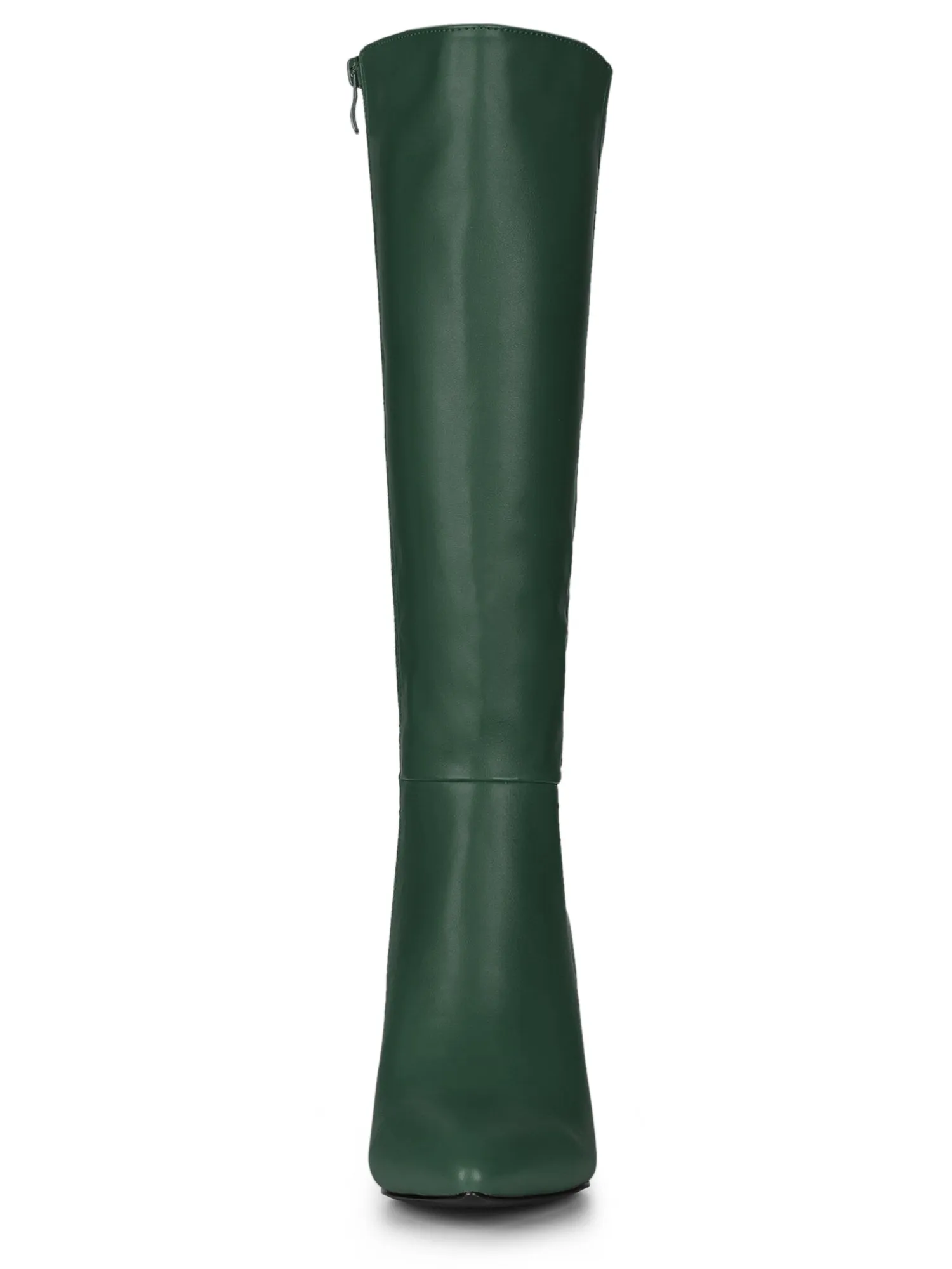Pointed Toe Stiletto High Heel Zipper Knee High Boots