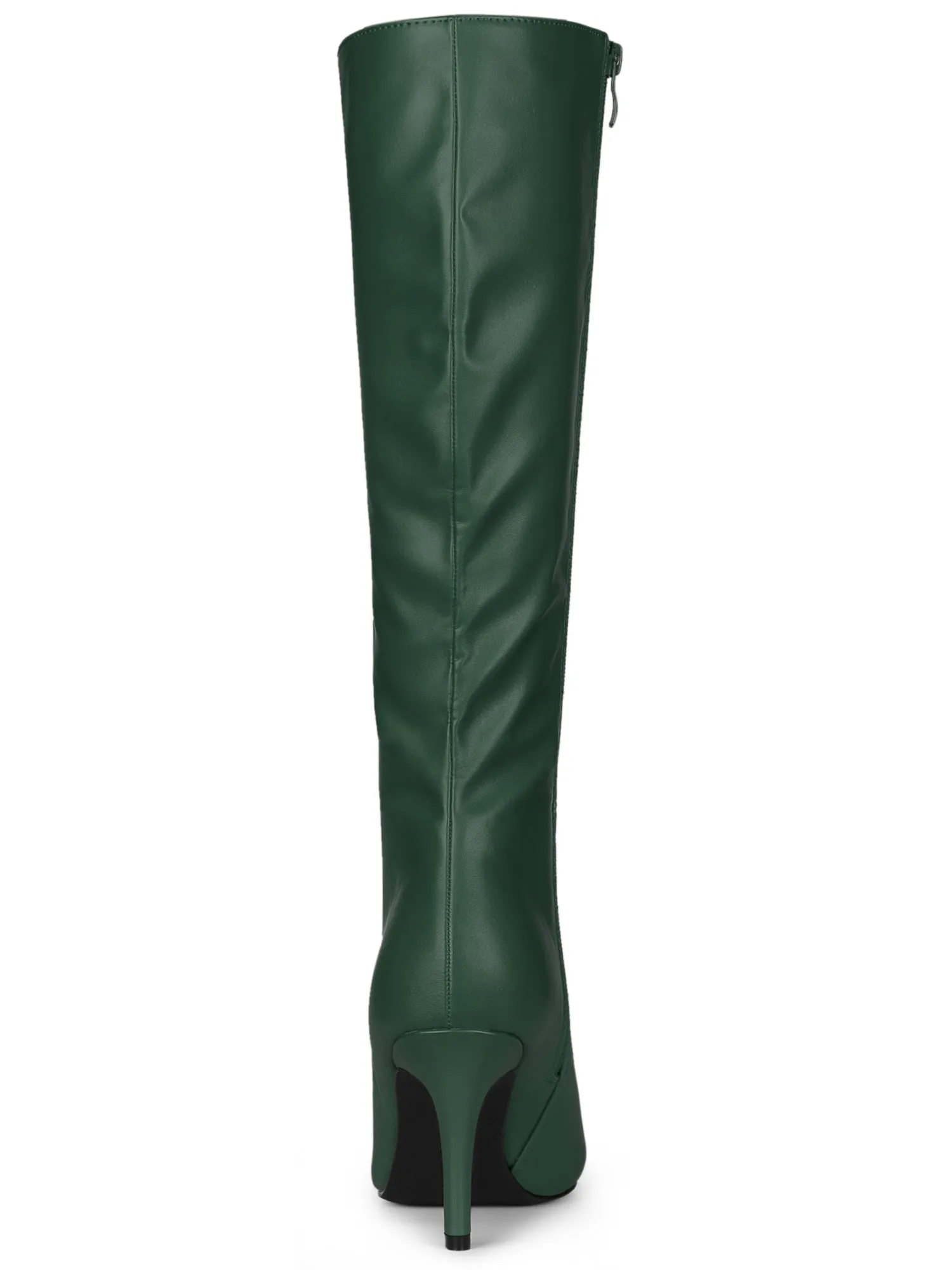 Pointed Toe Stiletto High Heel Zipper Knee High Boots