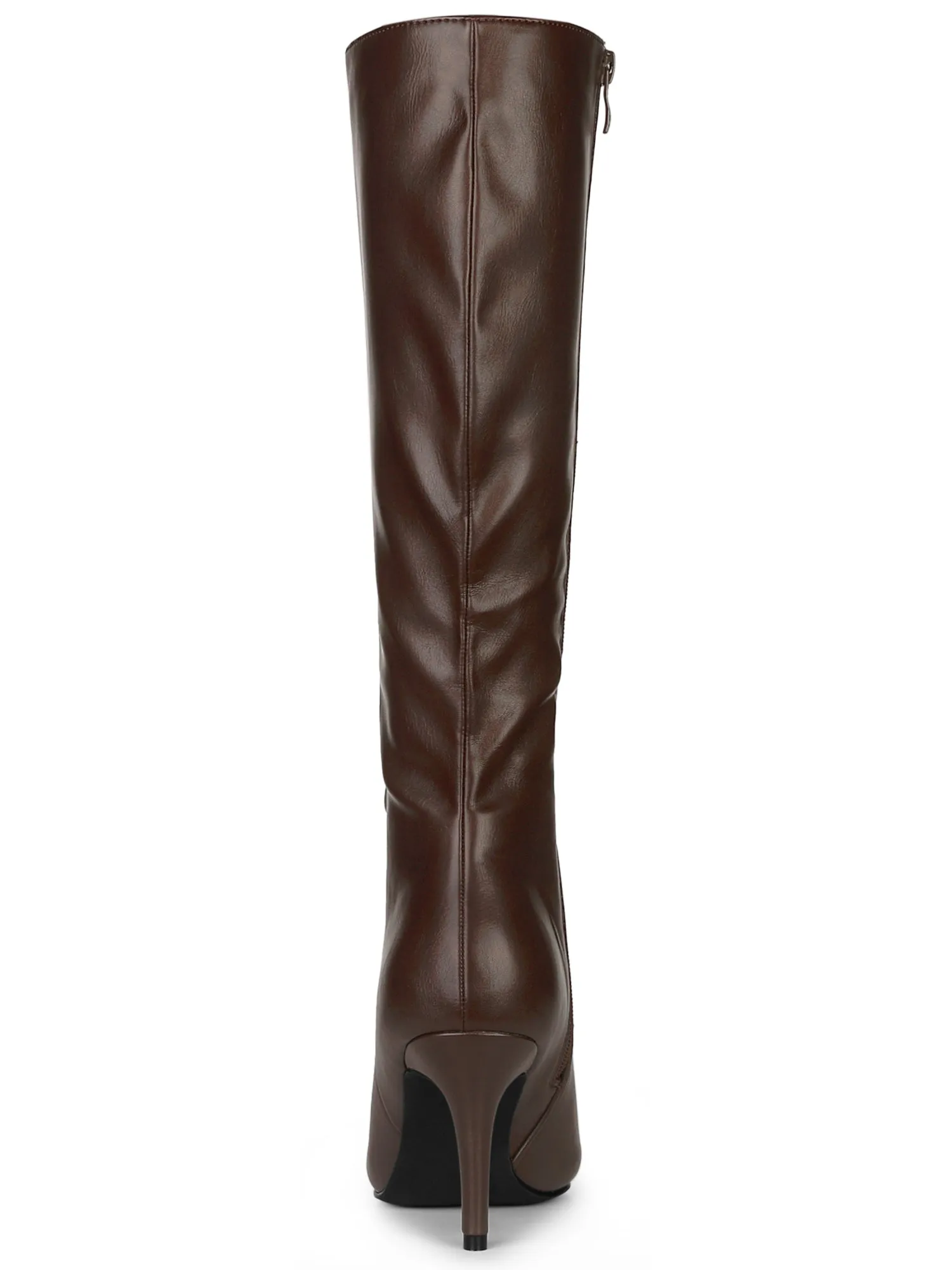 Pointed Toe Stiletto High Heel Zipper Knee High Boots