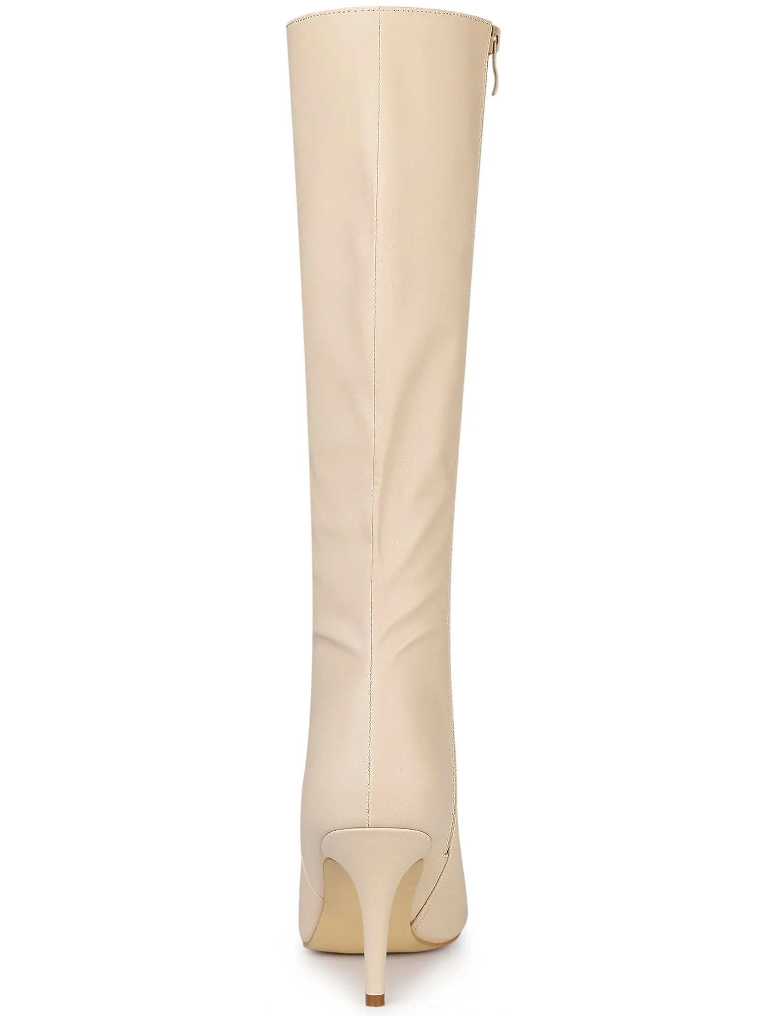 Pointed Toe Stiletto High Heel Zipper Knee High Boots