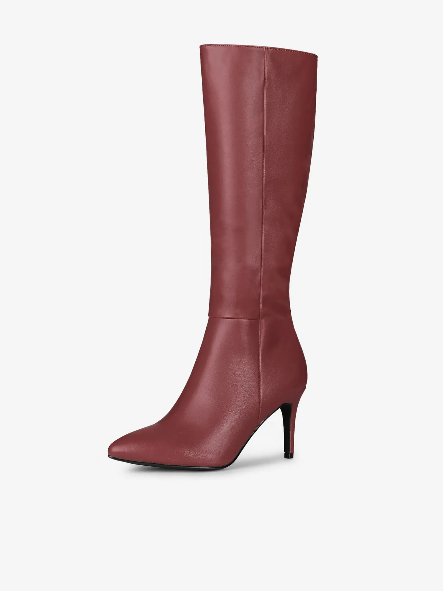 Pointed Toe Stiletto High Heel Zipper Knee High Boots