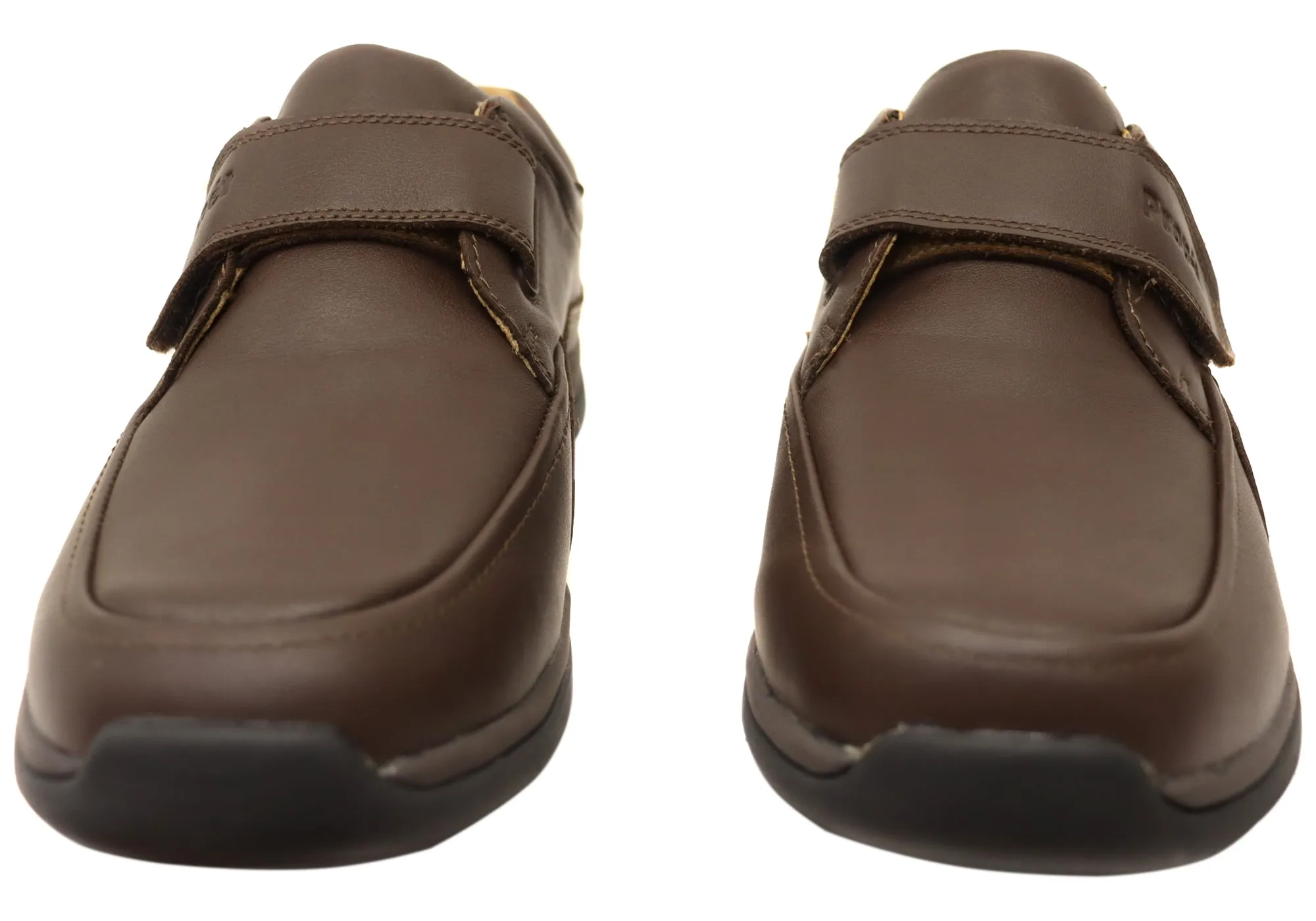 Propet Mens Parker 3E Extra Wide Leather Adjustable Strap Shoes