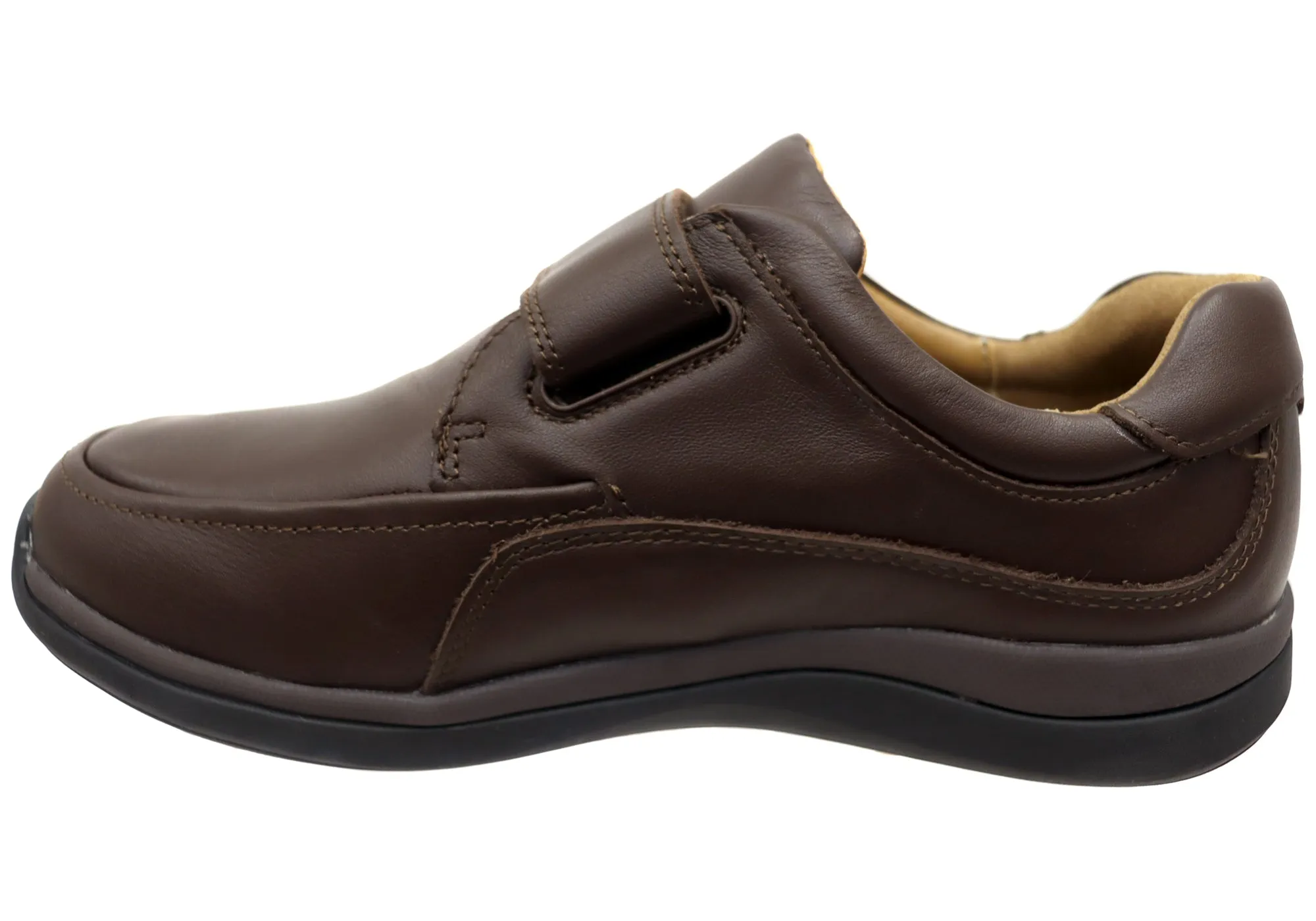 Propet Mens Parker 3E Extra Wide Leather Adjustable Strap Shoes