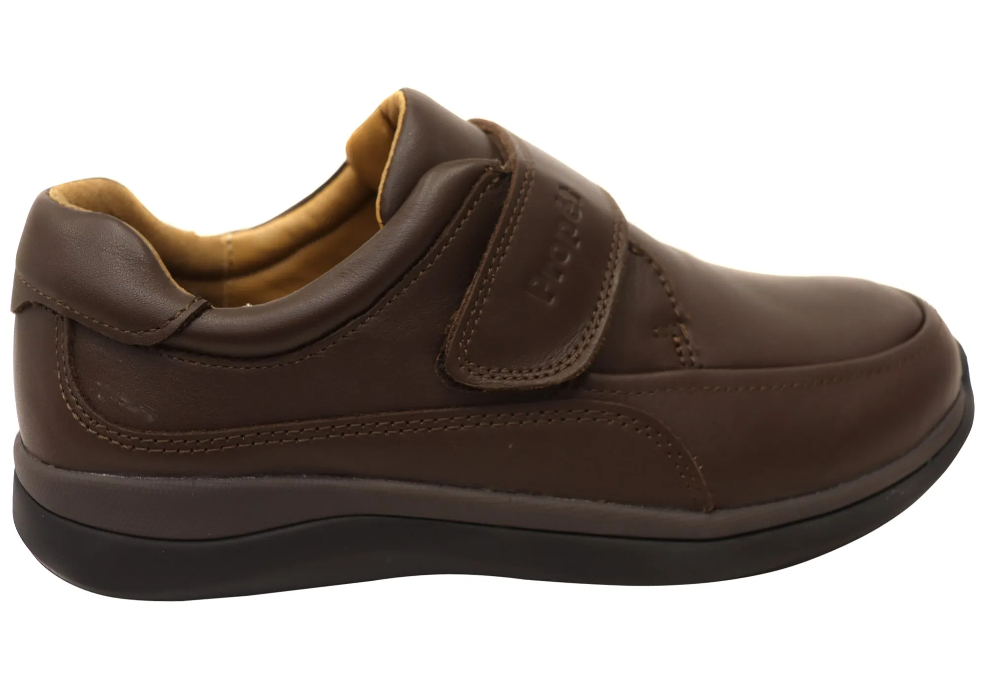 Propet Mens Parker 3E Extra Wide Leather Adjustable Strap Shoes