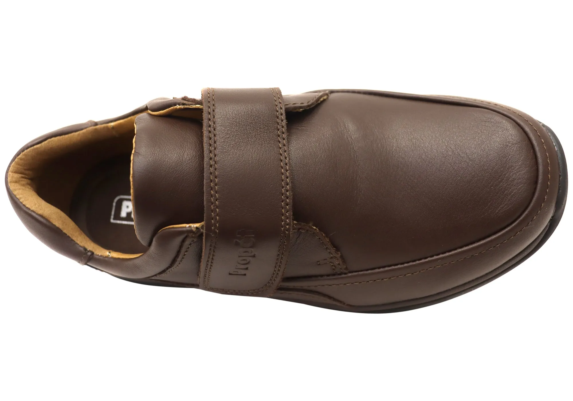 Propet Mens Parker 3E Extra Wide Leather Adjustable Strap Shoes