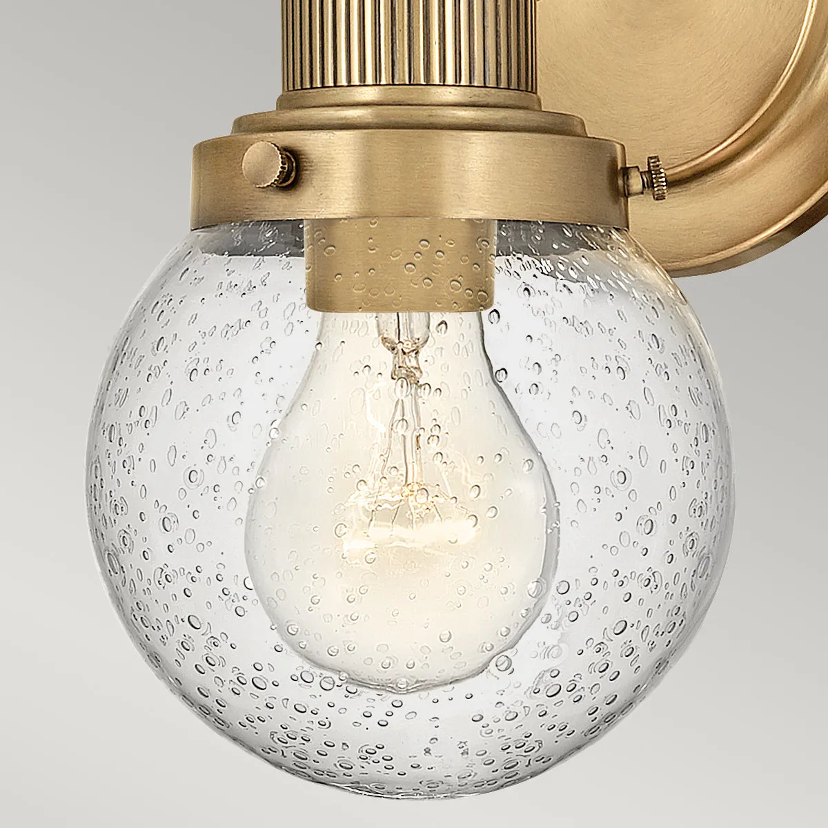 Quintiesse Poppy Bathroom Wall Light Heritage Brass
