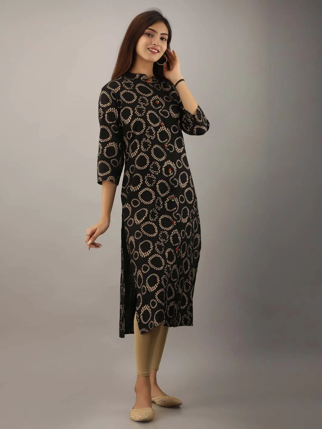 Rayon Straight Slub  Women's Kurta