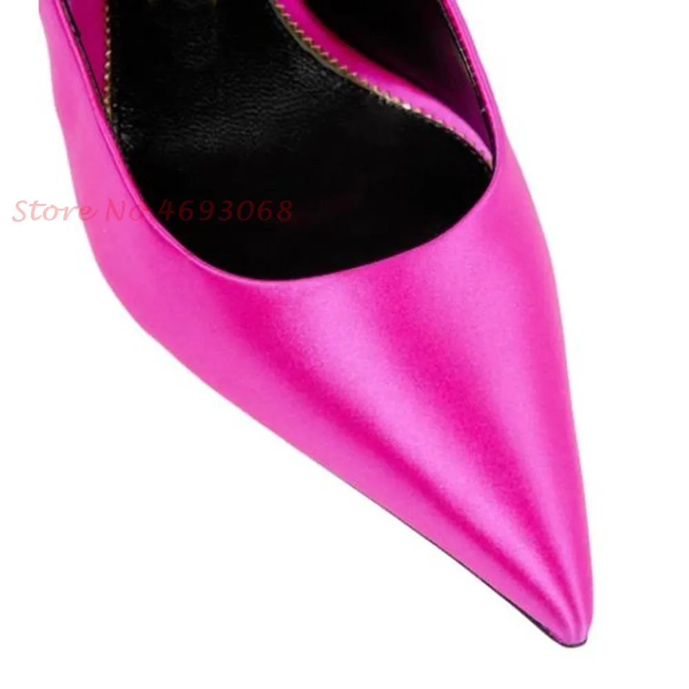 Red Pointy Toe Silk Lock Luxury High Heels