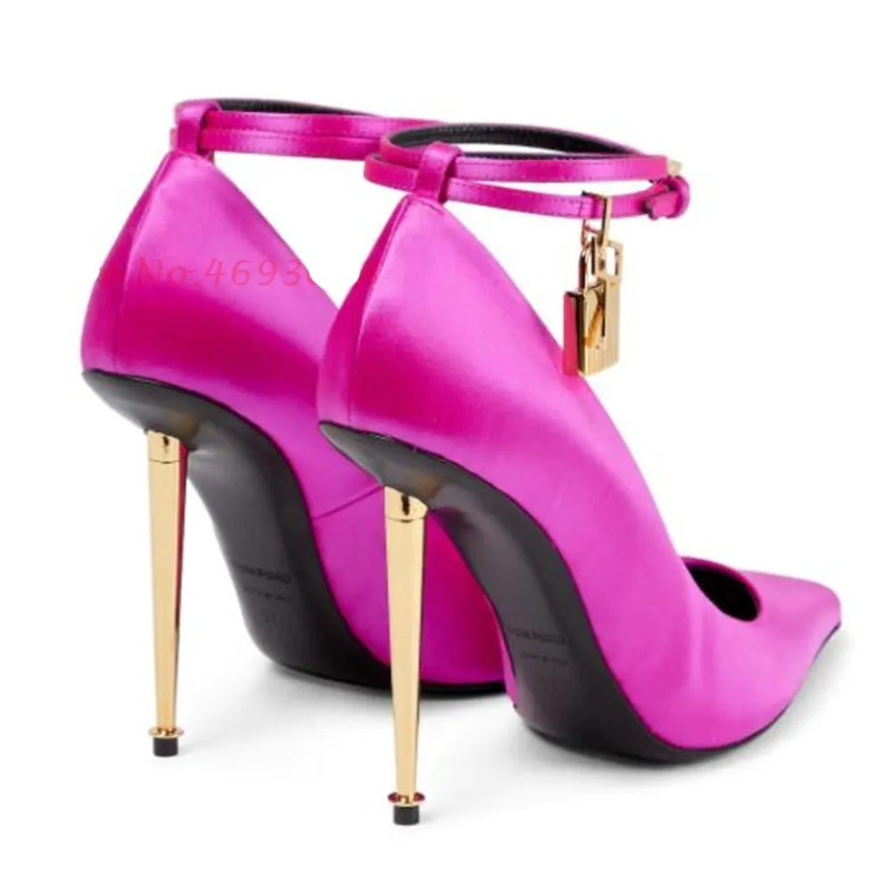 Red Pointy Toe Silk Lock Luxury High Heels