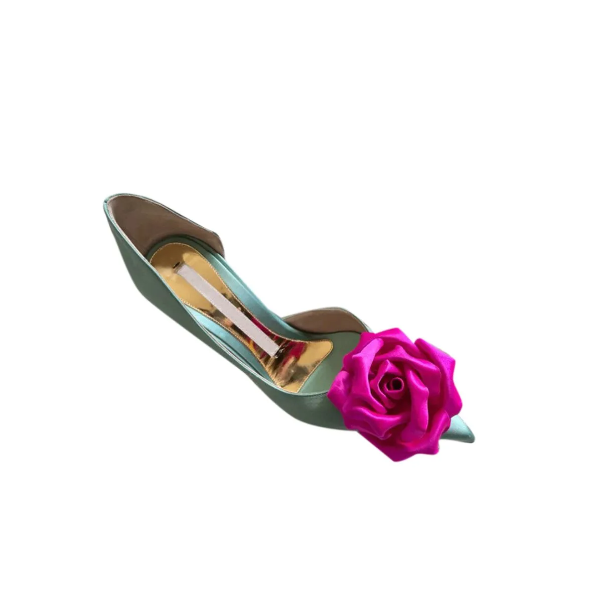 REKIC Flower Embellished Mid Heel Pumps