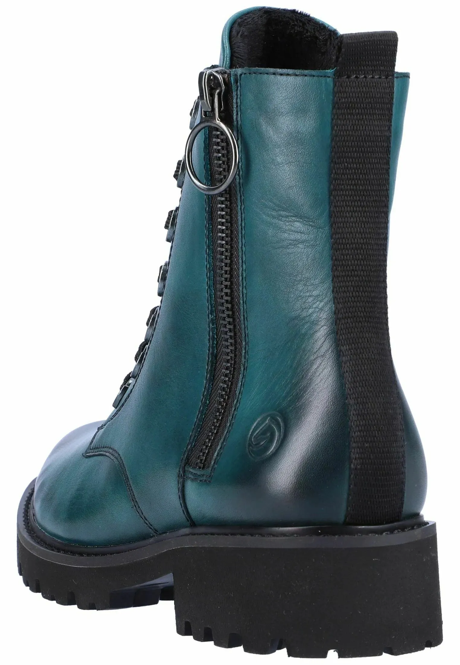 Remonte D8671-12 Odeon Petrol Blue Leather Lace-Up Ankle Boots