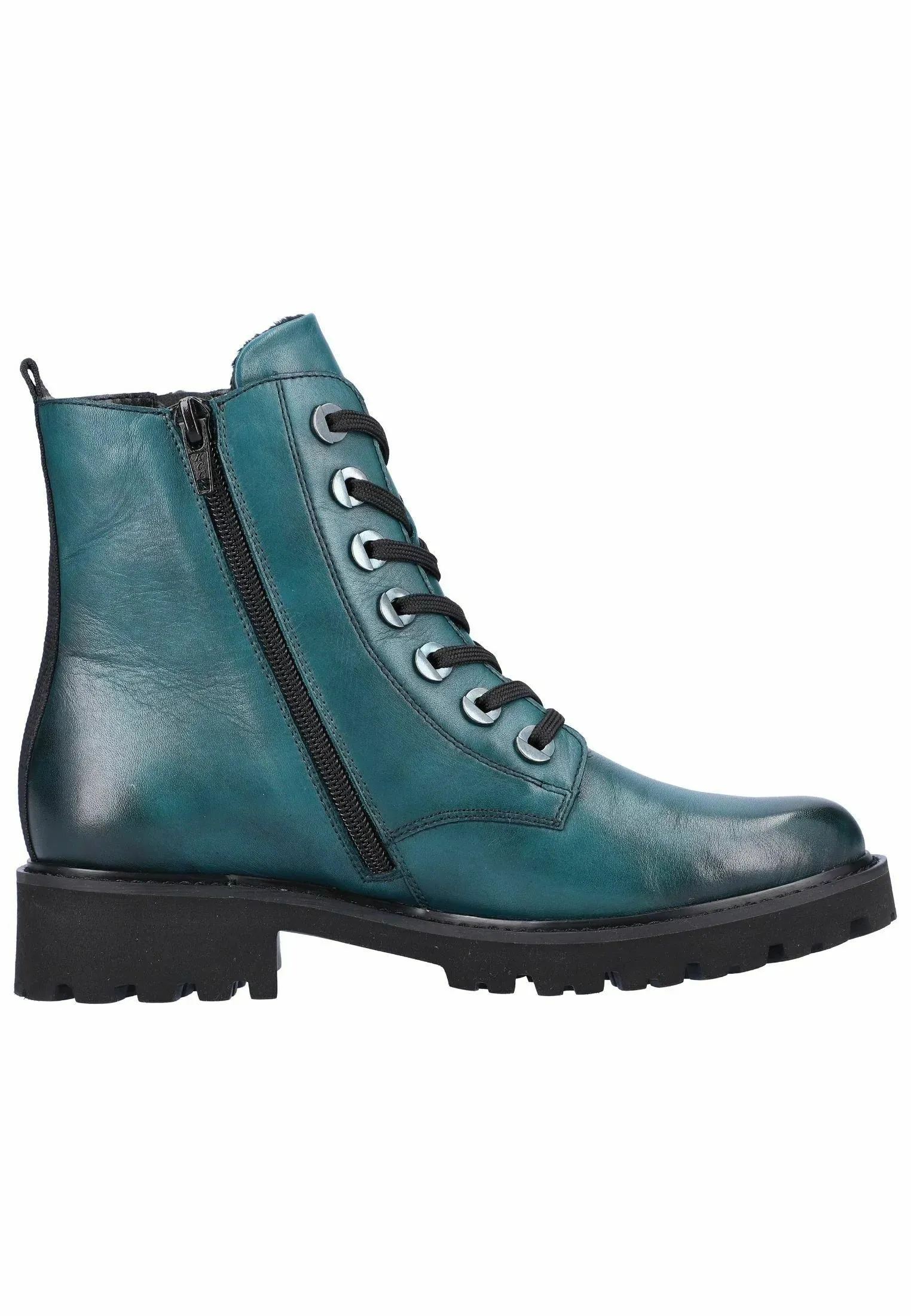 Remonte D8671-12 Odeon Petrol Blue Leather Lace-Up Ankle Boots