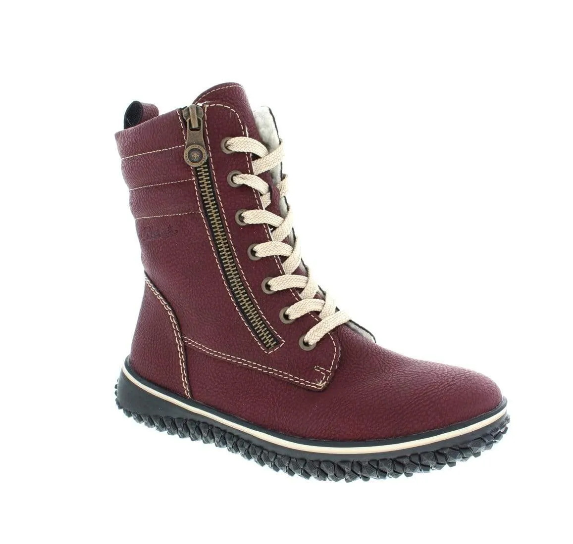 Rieker Women's Mid Lace & Zip Boots- Red