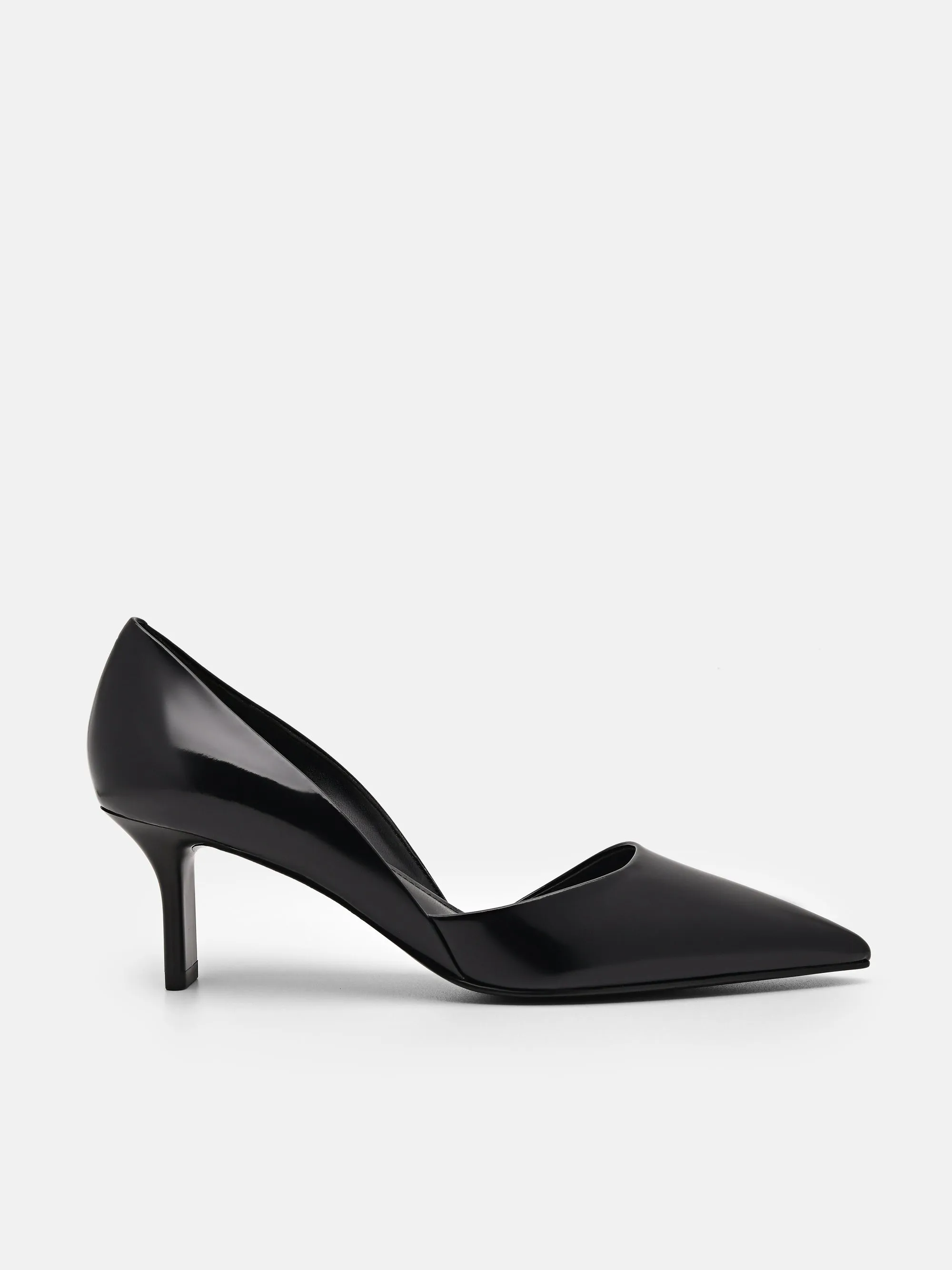 Rocco Leather Heel D'Orsay Pumps