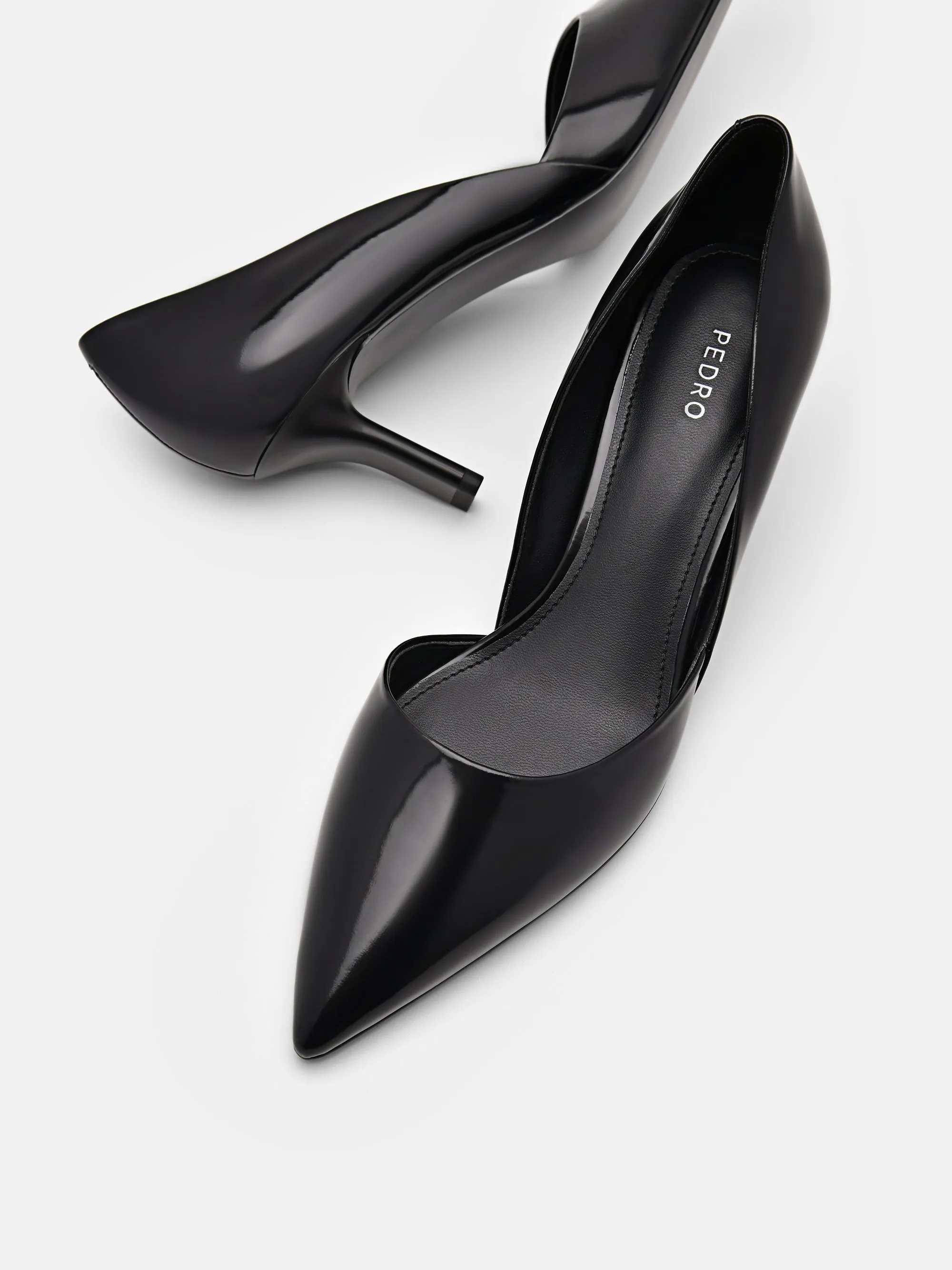 Rocco Leather Heel D'Orsay Pumps