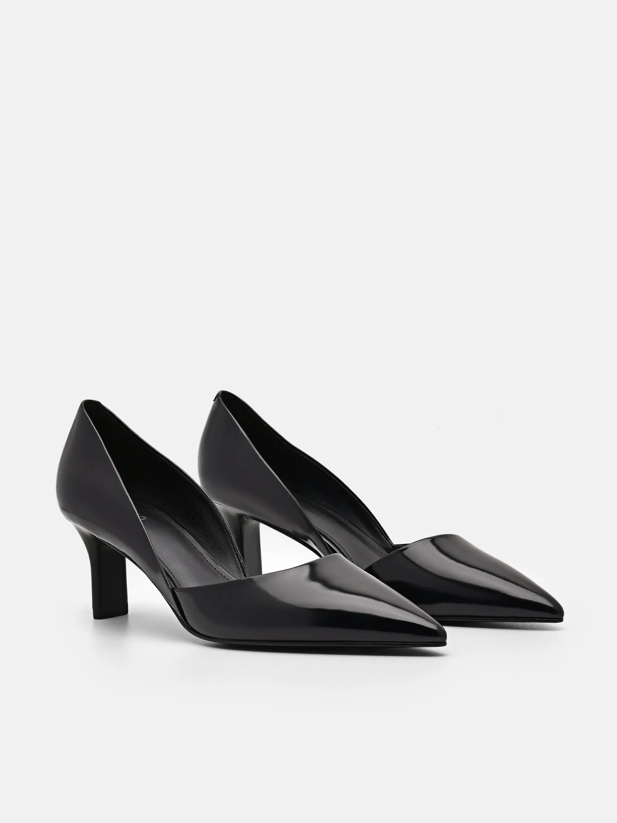 Rocco Leather Heel D'Orsay Pumps