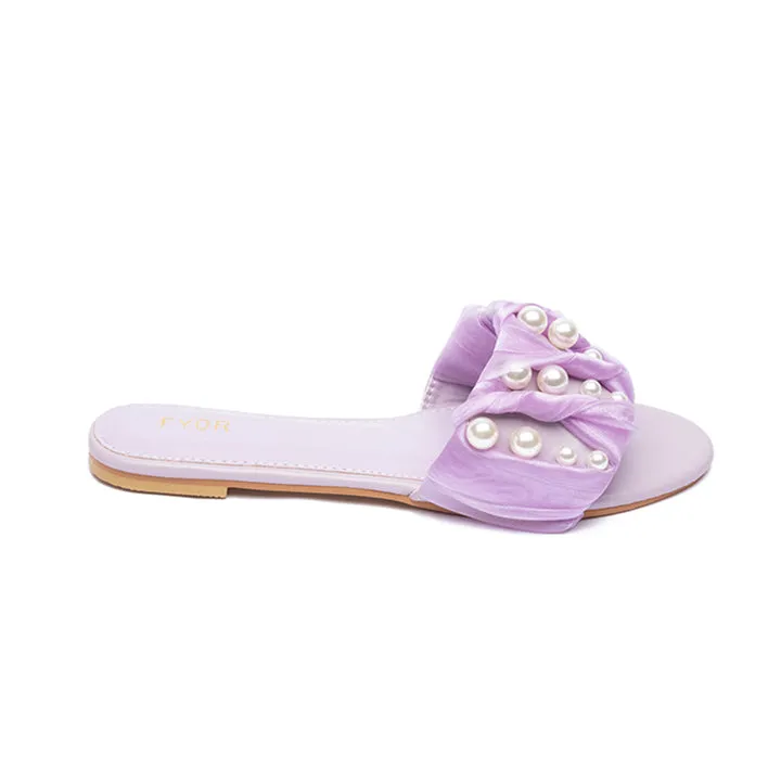 Ruched Pearl Slide Sandal MY 215