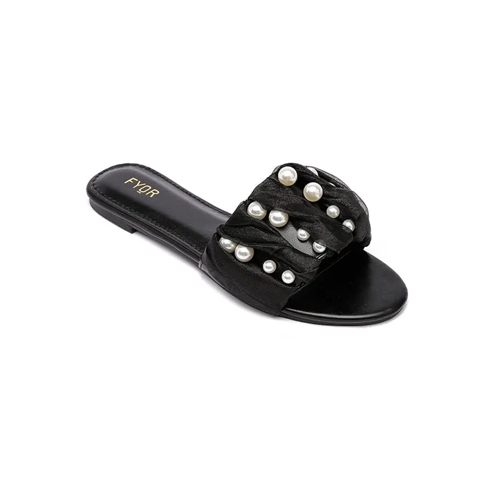 Ruched Pearl Slide Sandal MY 215