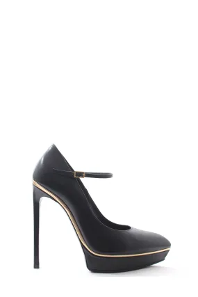 Saint Laurent Janis Mary-Jane Platform Leather Pumps