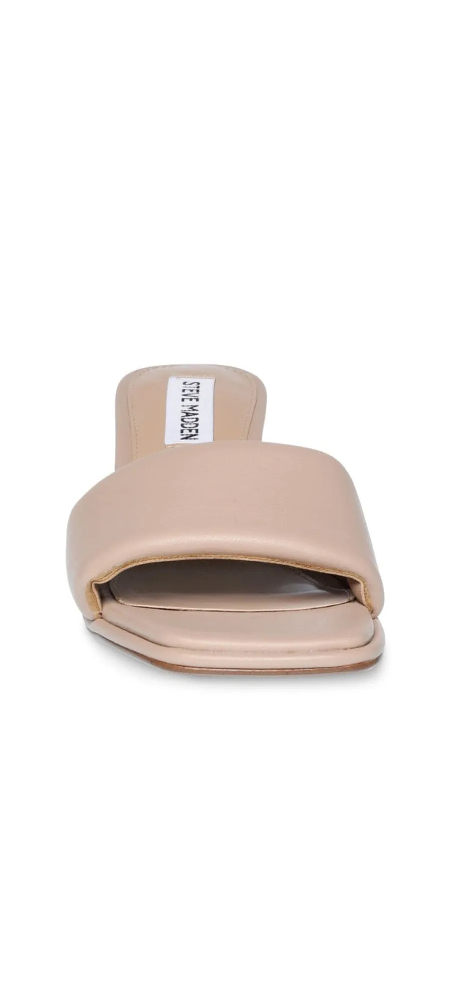 Steve Madden Snazzy Slip On Squared Open Toe Kitten Heeled Mules Sandals