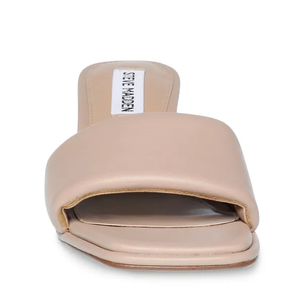 Steve Madden Snazzy Slip On Squared Open Toe Kitten Heeled Mules Sandals