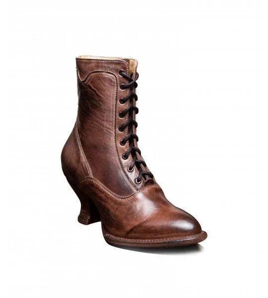 Stiletto heel lace-up boots retro pointed toe boots
