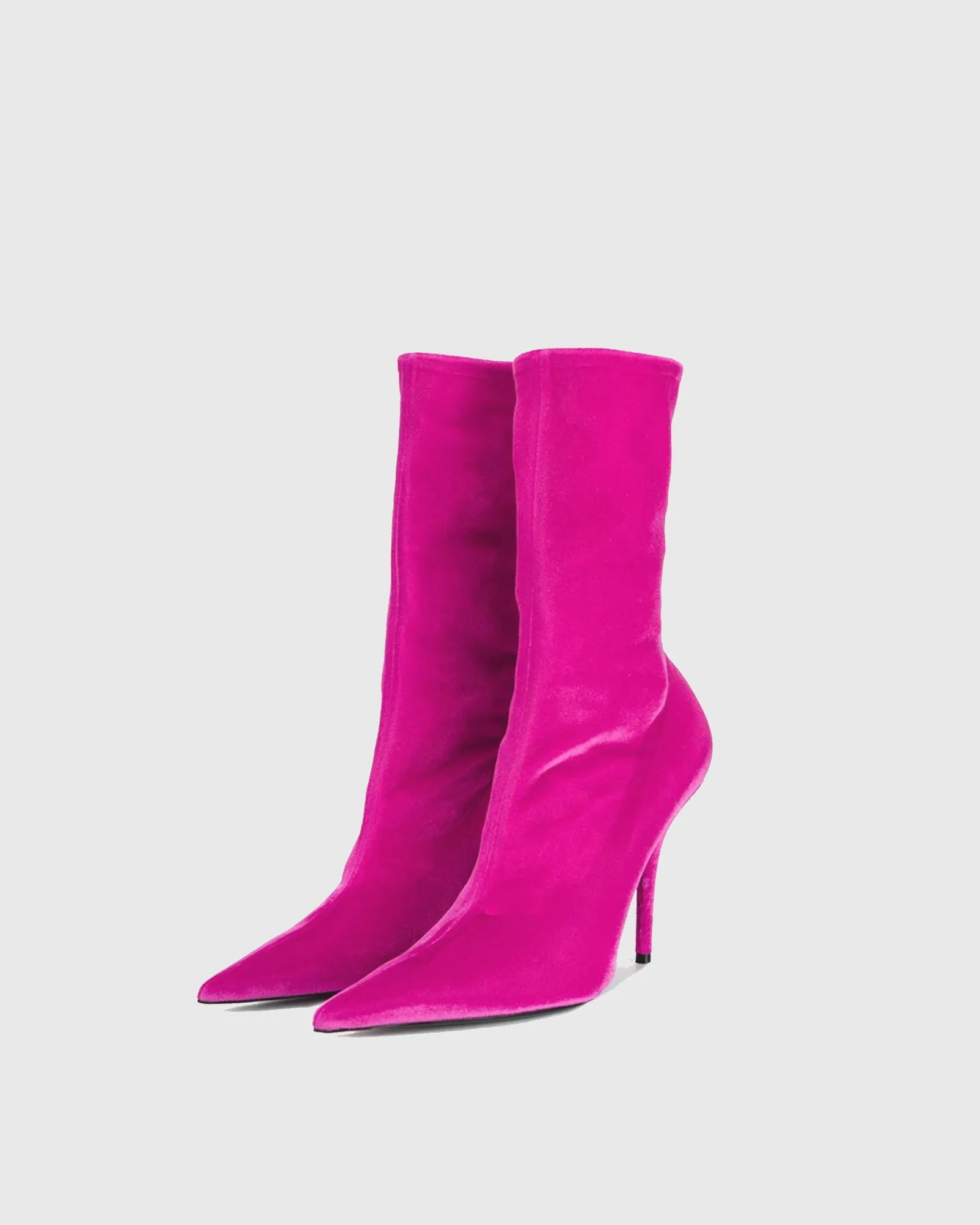 Tersa Velvet Mid Calf Boots In Hot Pink