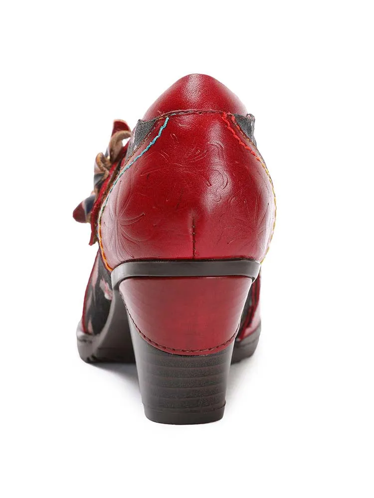 Veda Hand Embossed Leather Shoes