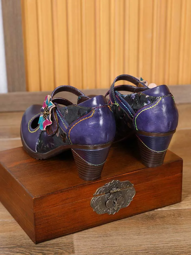 Veda Hand Embossed Leather Shoes