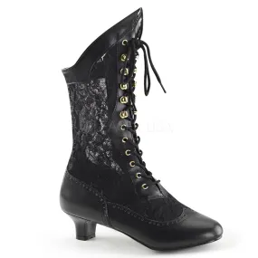 Victorian Lace Ankle Boots with 2-inch Heel 3-colors DAME-115