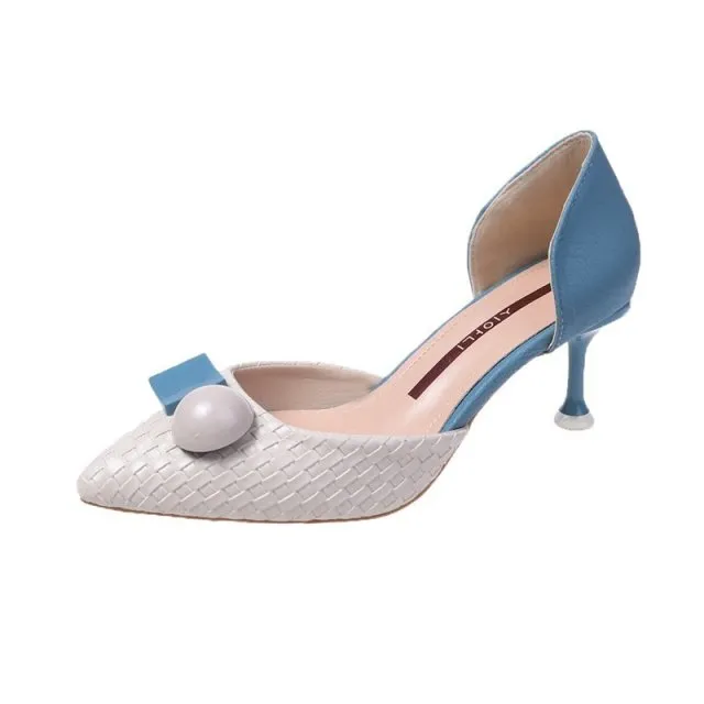 Women Pumps Fashion Pointed Shallow Mouth Stiletto Heels Spring Summer New Korea Thin Heels High  Pointed Toe