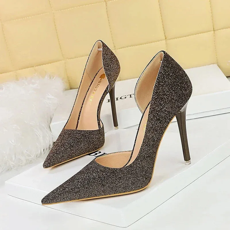 Women10.5cm High Heels Elegant Blue Pumps Sexy